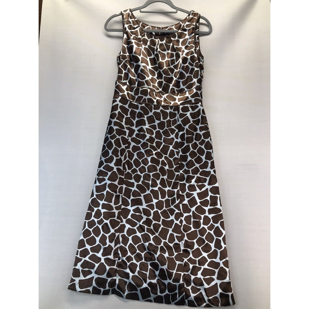 Bentley a. - Women's Dress - Size 2-Brown and Blue Animal Print